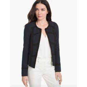 White House Black Market Womens 0 Navy Blue Tweed